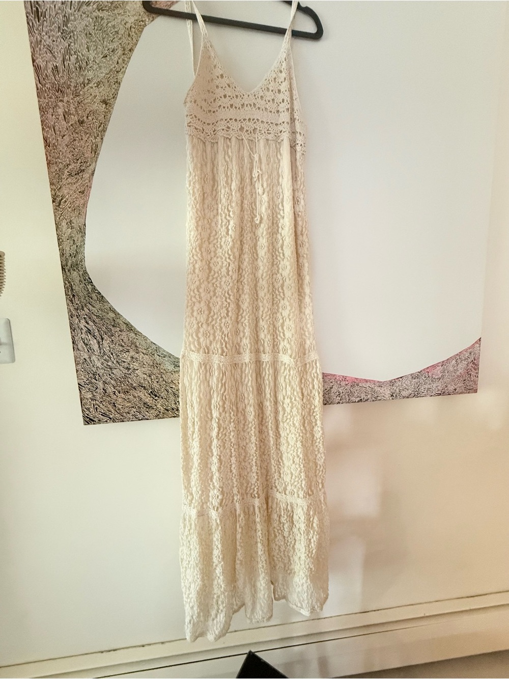 Rapsodia Ruby Crochet Maxi Dress Boho in Cream L